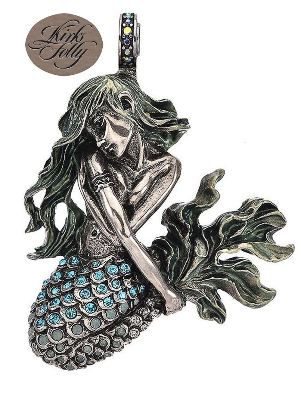 Kirks Folly 𝑴𝒆𝒓𝒎𝒂𝒊𝒅 𝑺𝒊𝒓𝒆𝒏 Magnetic Enhancer Pendant Silver Oxide